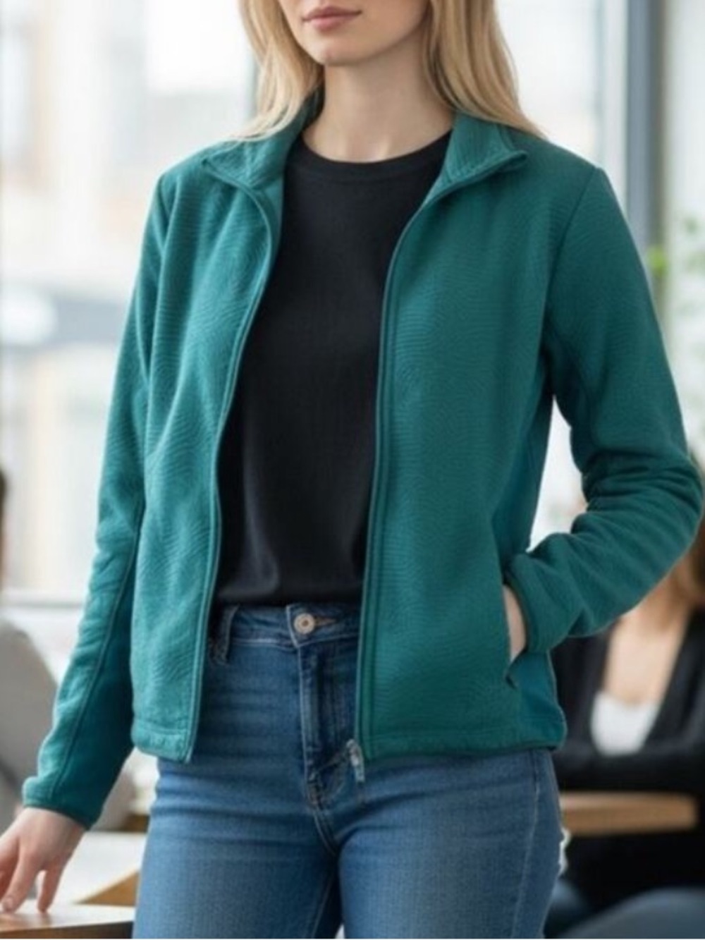 L.L. BEAN Jacket Full Zip Green Women’s Size Medium 3293-8
